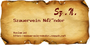 Szauervein Nándor névjegykártya