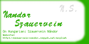 nandor szauervein business card